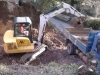 Bagger digging the lower level