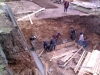 More rebar going in, this time for the base of the main retaining wall