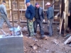 Digging the base for the interior walls of the lower level